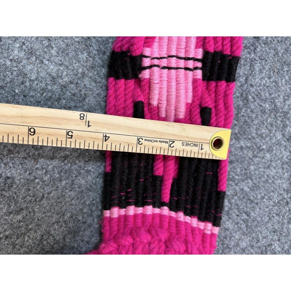 Pony Mohair Breast Collar Pink Black Woven Western Horse Tack Leather Straps - Picture 8 of 14